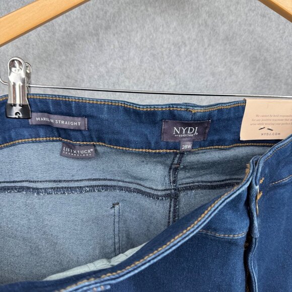 NYDJ Marilyn Straight Leg Jeans Size 28W Cooper Dark Wash Denim Lift Tuck NEW - Picture 7 of 14